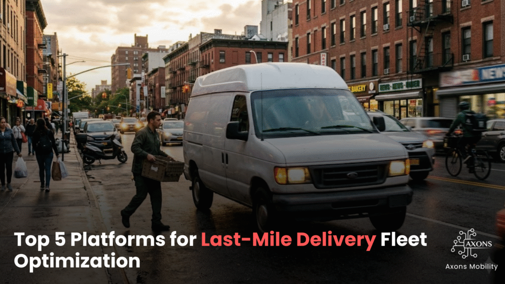 Last-Mile Delivery fleet optimization platforms dashboard with route tracking