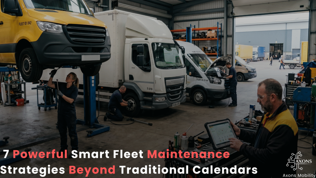 Smart fleet maintenance operations in a modern commercial vehicle service workshop